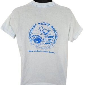 Vintage Surfing Rhino T Shirt Mens Size Medium Light Blue El Paso Texas